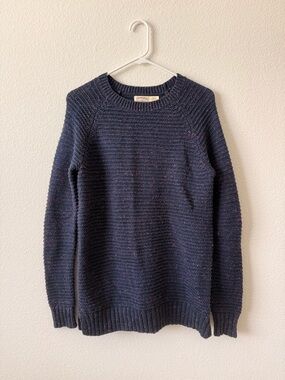 Women’s Navy Speckled Crewneck Sweater